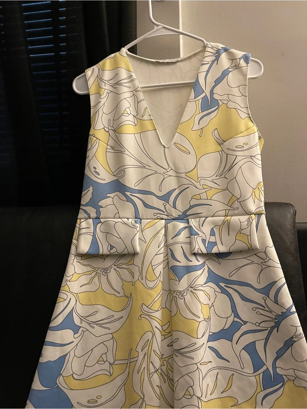 Zara Womens Multicolor Floral Scuba Tropical Leaf Stretch Dress Sz: L NWOT - Picture 4 of 14